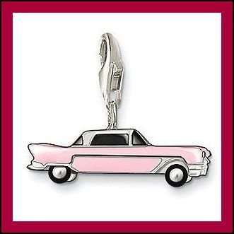 925 Silver Pink Car Charm with Clasp